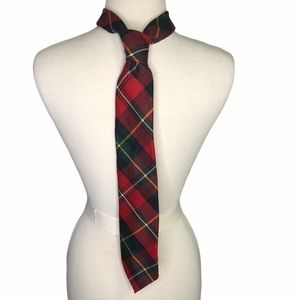 Lochcarron Highlander Collection red plaid tie